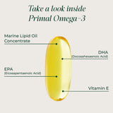 Primal Harvest etiqueta con información de EPA DHA y certificaciones