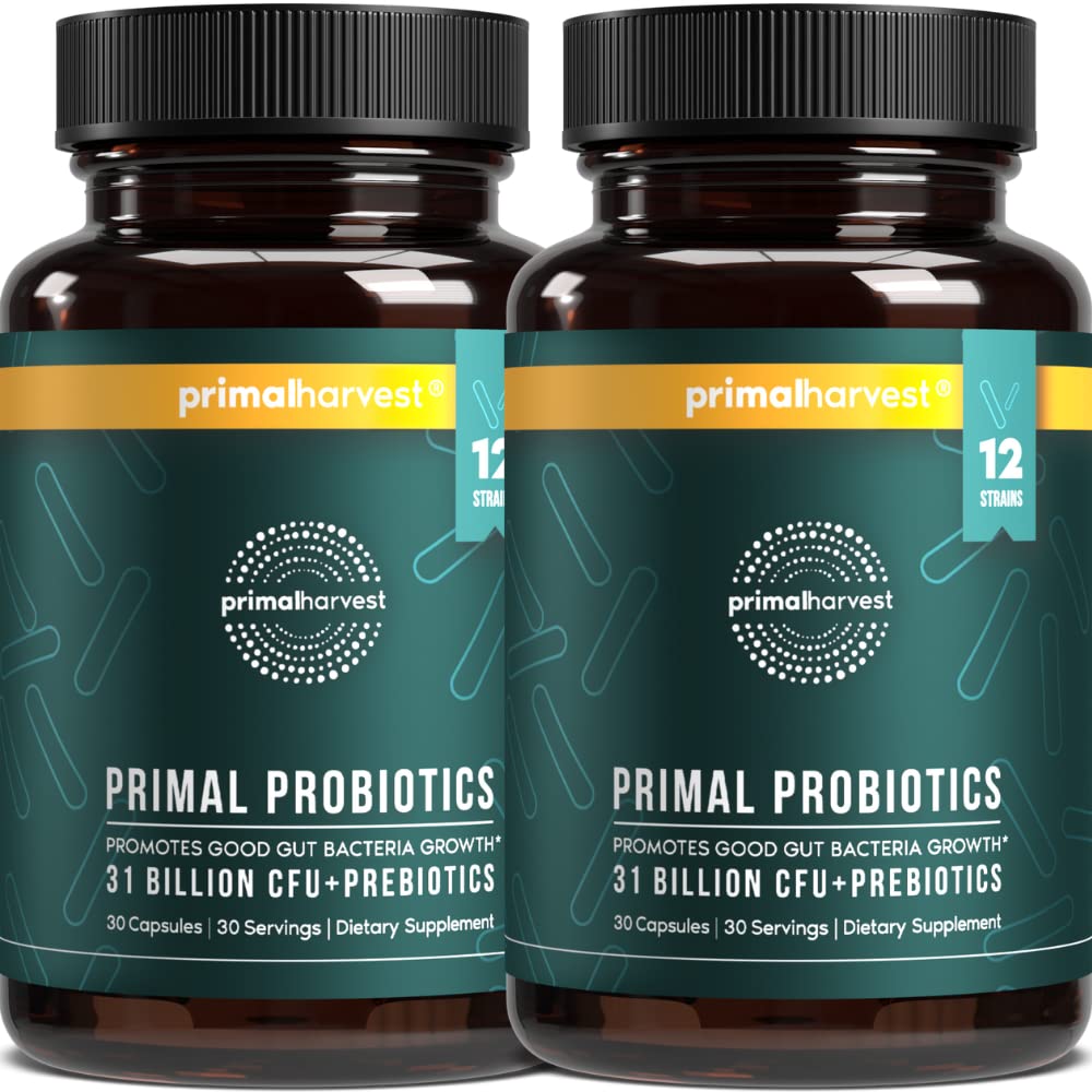 Primal Harvest frasco frontal mostrando diseño y cantidad de cápsulas útil para identificación