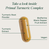 Primal Harvest polvo de cúrcuma en textura que sugiere pureza