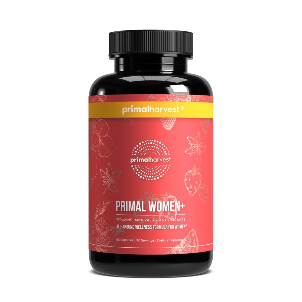 Primal Harvest envase frontal mostrando beneficio multivitamínico