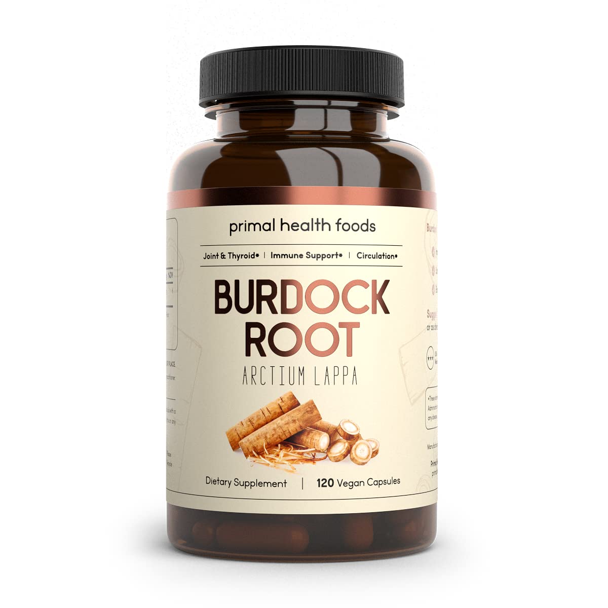 Primal Health Foods frasco frontal mostrando cápsulas y etiqueta clara y orgánica
