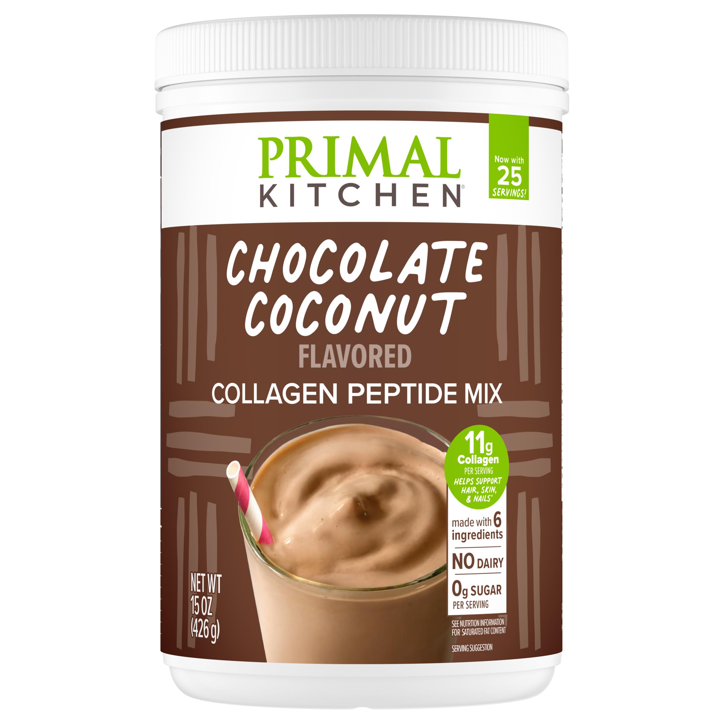 Primal Kitchen envase frontal mostrando sabor chocolate coco y ventajas