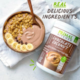 Primal Kitchen vaso con bebida fría de chocolate y efecto apetitoso
