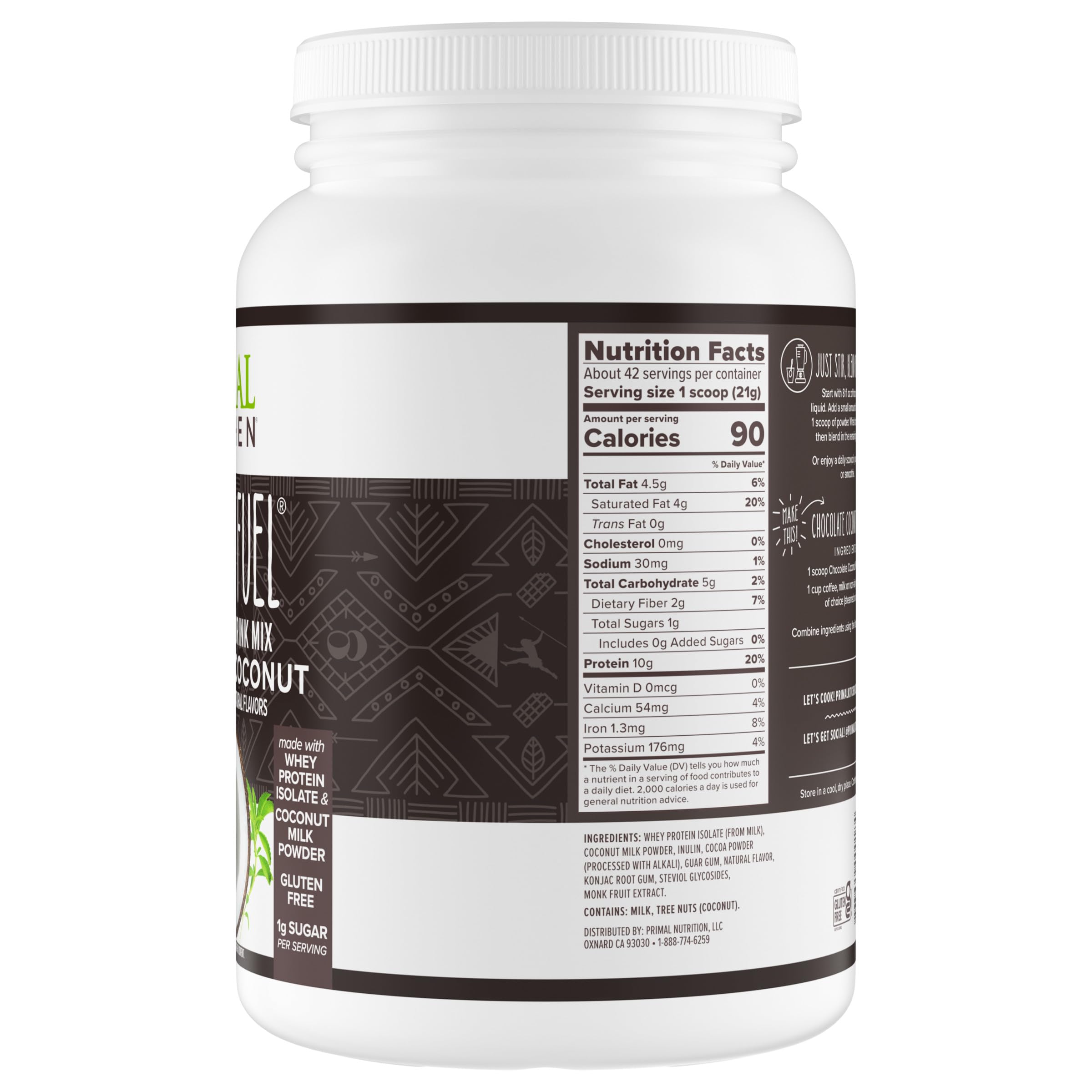 Primal Kitchen licuadora en uso para batido cremoso y mezcla homogénea