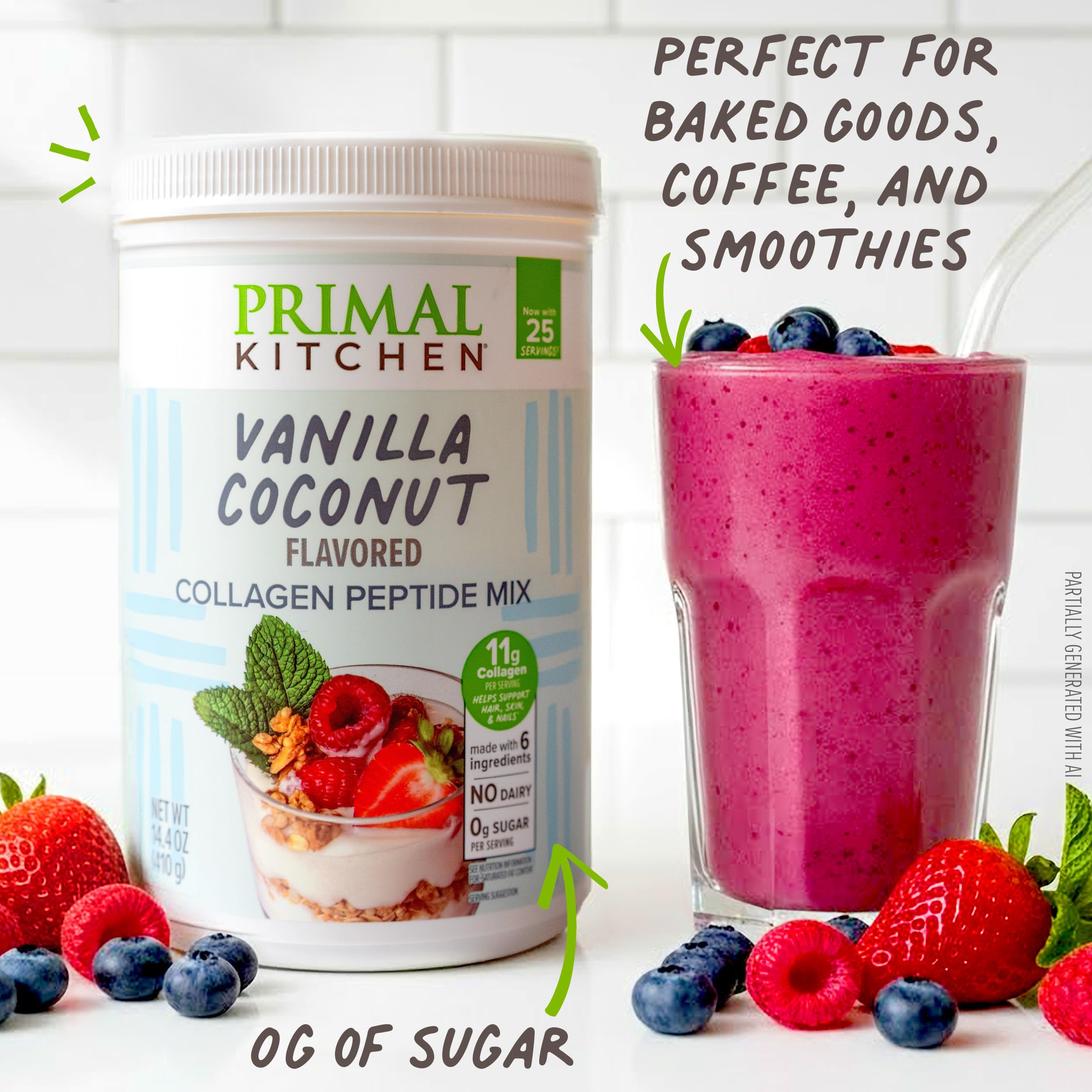 Primal Kitchen vaso frío con bebida de vainilla ideal para mañanas rápidas