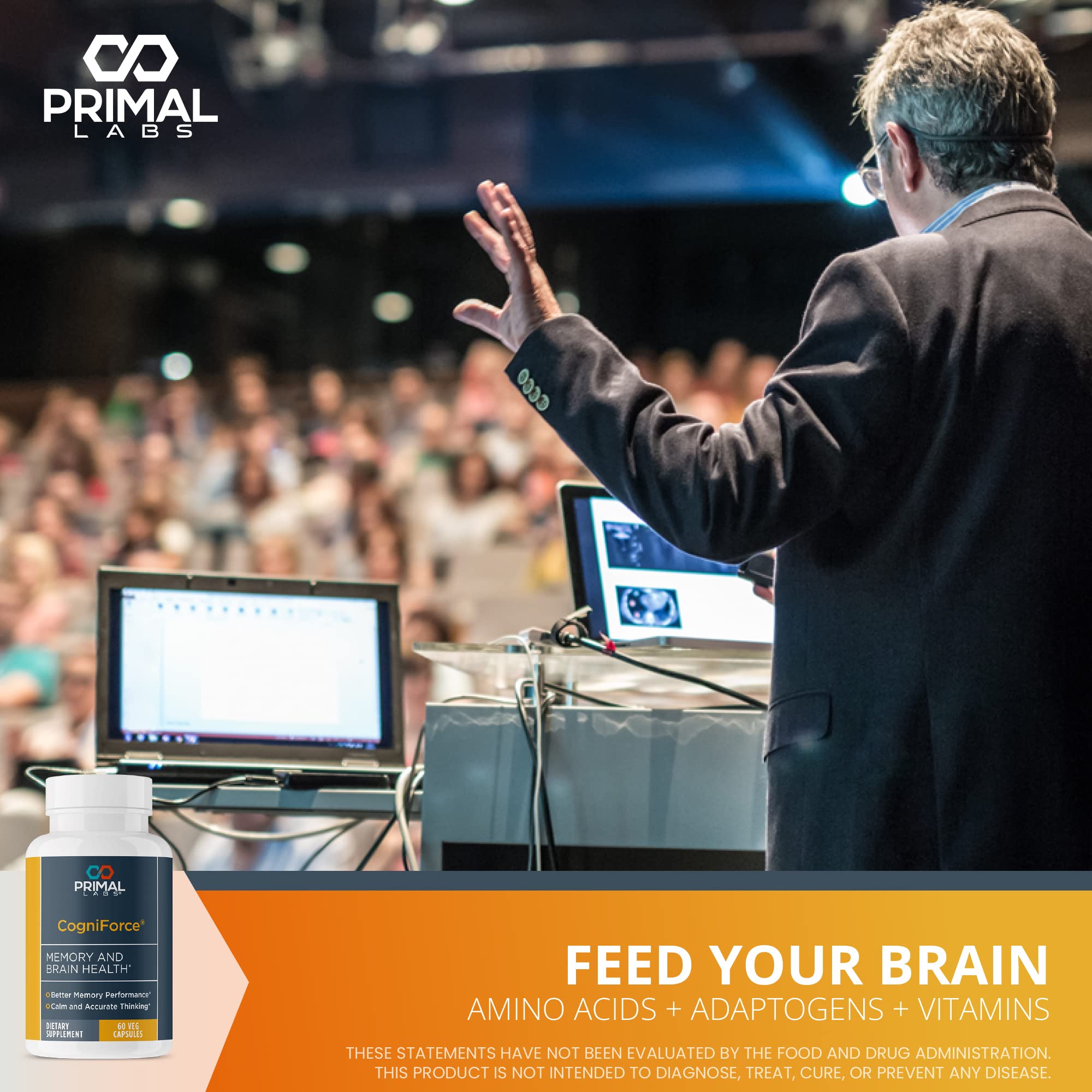 Primal Labs Primal Health CogniForce comparación de tamaño en mano para referencia