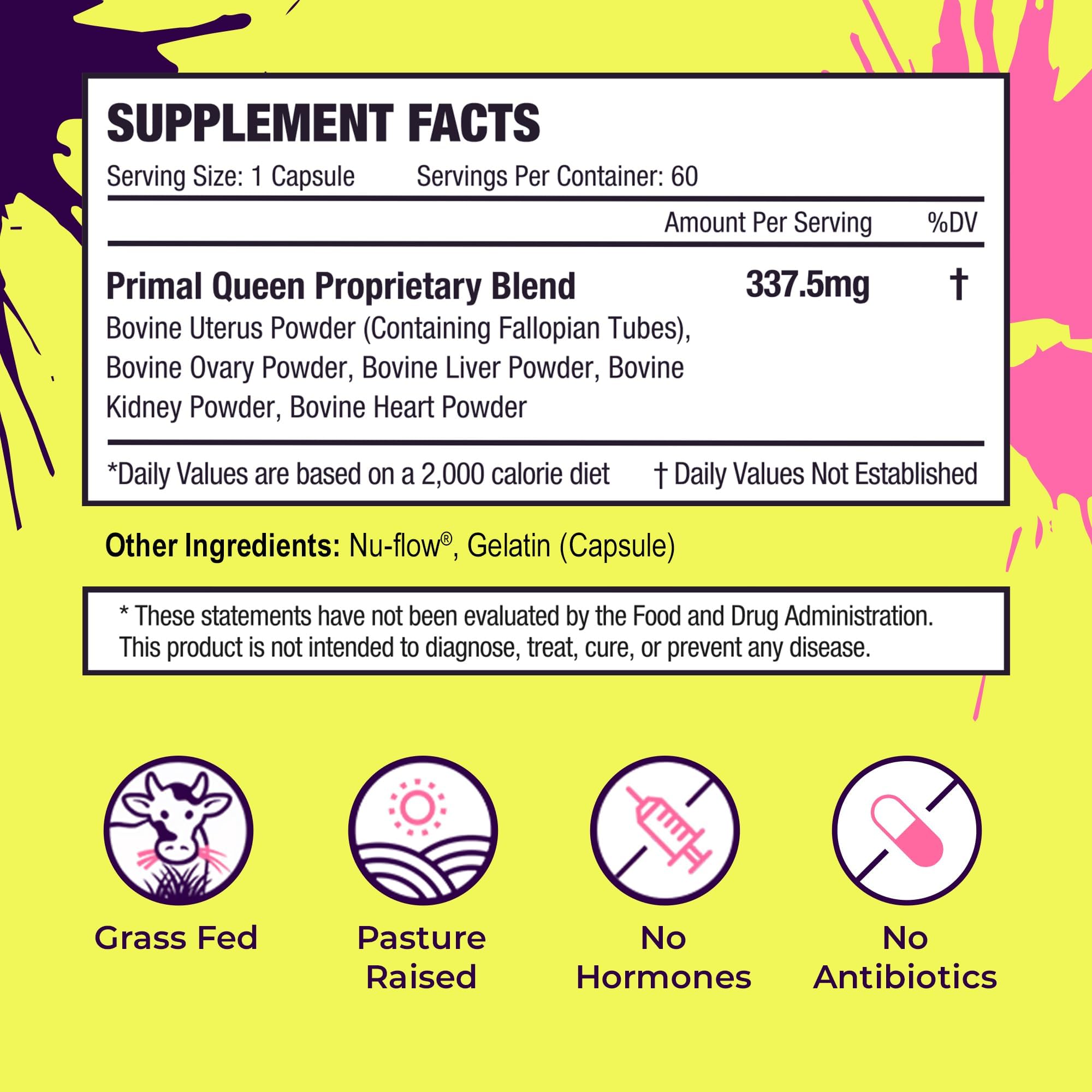 Primal Queen close-up de órganos deshidratados evidencia ingredientes puros