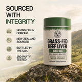 Primal Science hígado de res en pastura que indica origen grass-fed