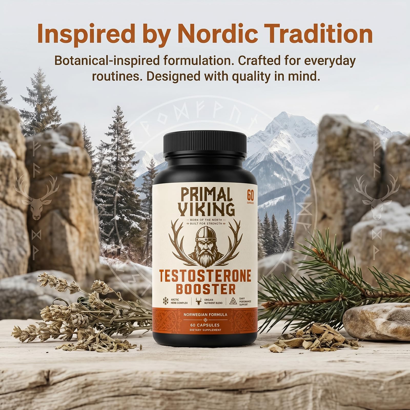 Primal Viking cápsulas abiertas sobre fondo neutro mostrando contenido