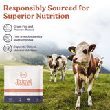 Primal Woman ganado en pastura que sugiere origen grass-fed