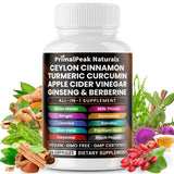 PrimalPeak Naturals frasco frontal con etiqueta visible, muestra conveniencia diaria