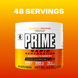 PRIME HYDRATION etiqueta nutricional destacando electrolitos y cero azúcar
