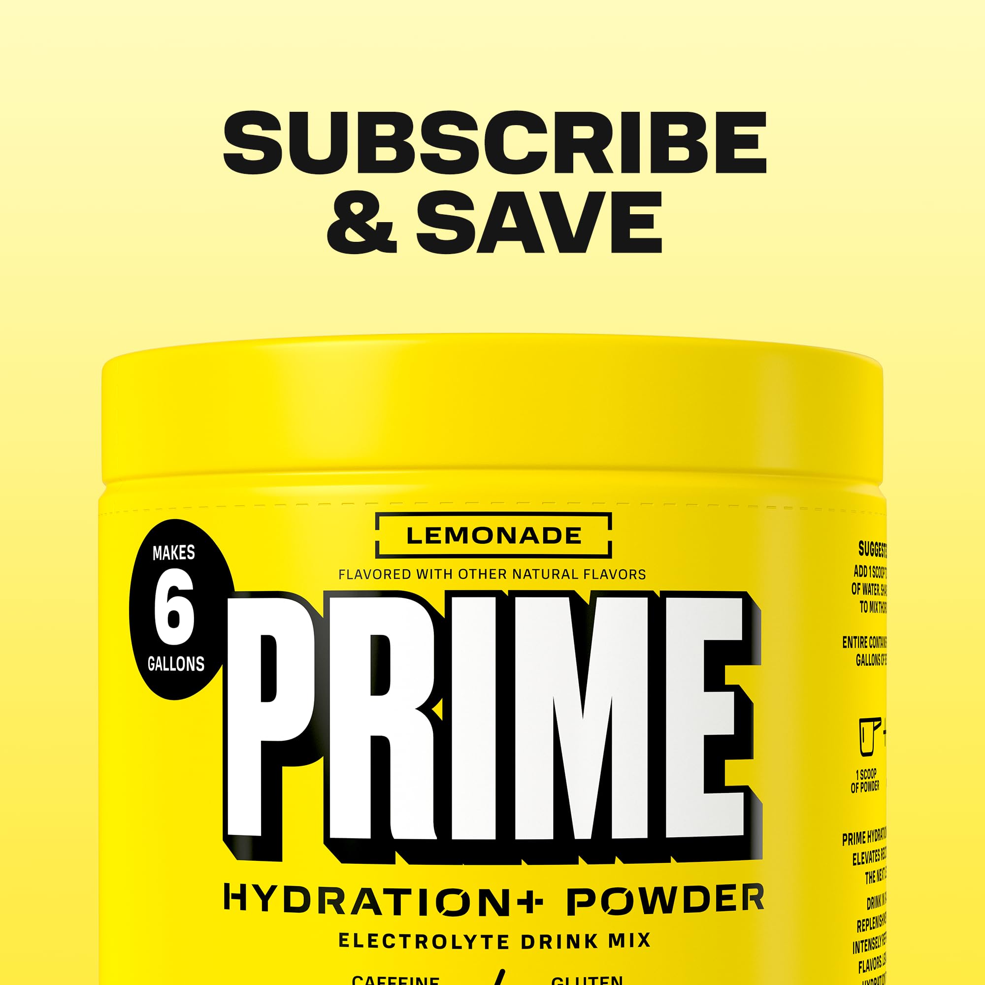 PRIME HYDRATION lemonade en mano estilo de vida aporta sabor cítrico sin azúcar