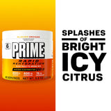 PRIME HYDRATION primer plano del polvo enfatizando mezcla fina y disolución rápida