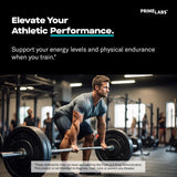 Prime Labs cápsulas en la mano ilustrando tamaño y comodidad para llevar al gym