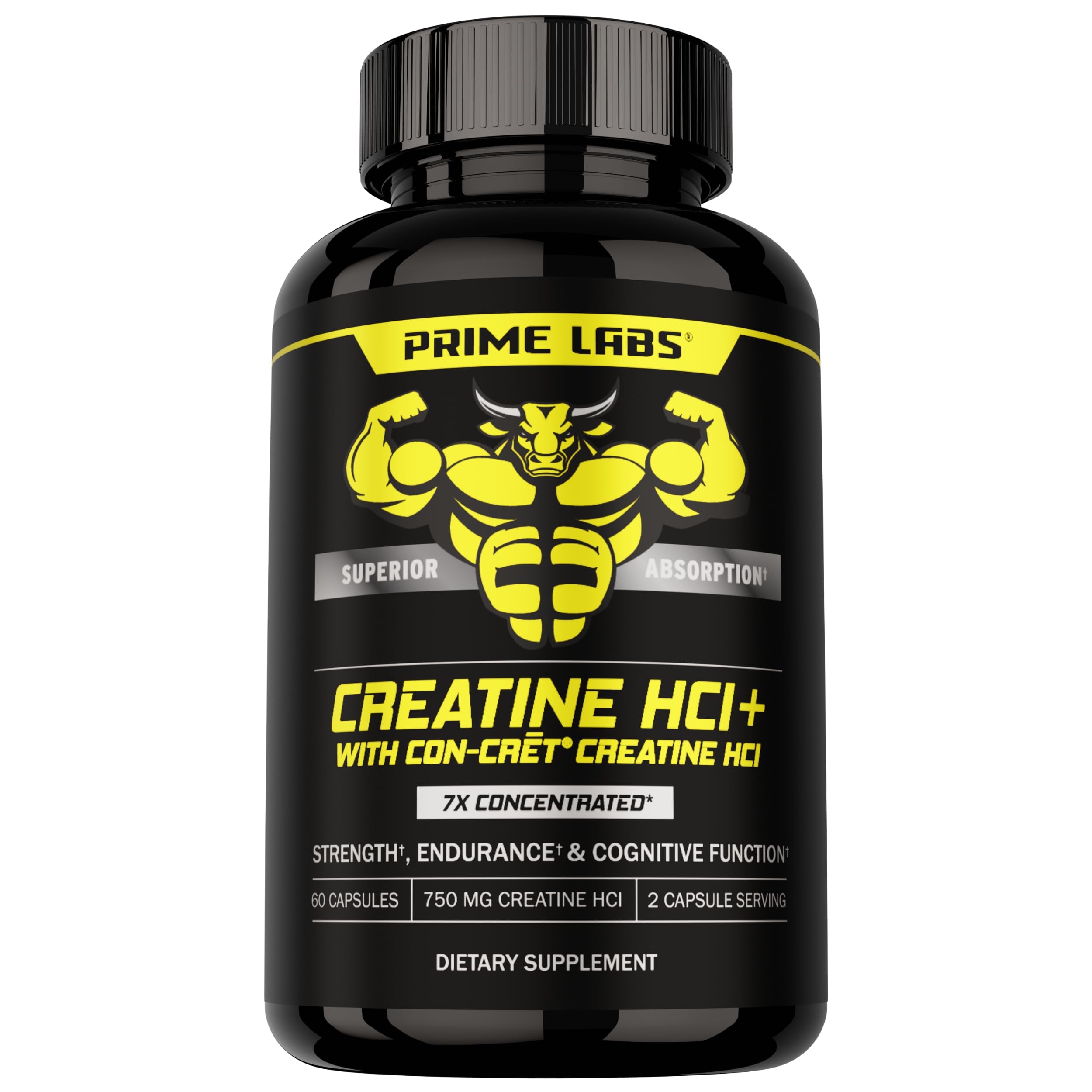 Prime Labs botella frontal mostrando diseño y beneficio fuerza concentrada