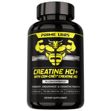 Prime Labs botella frontal mostrando diseño y beneficio fuerza concentrada