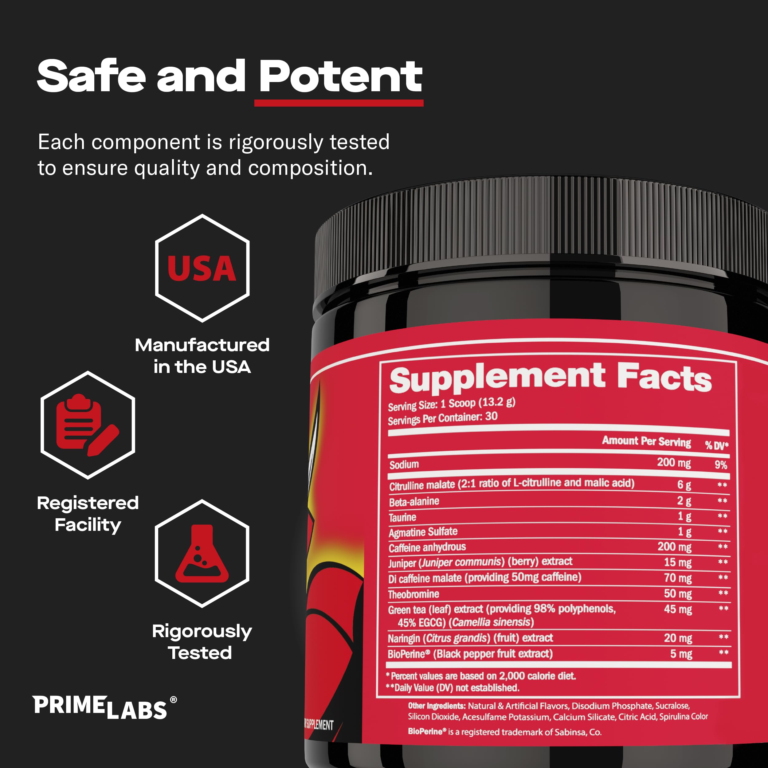 Prime Labs atleta usando el suplemento en gimnasio para mayor rendimiento
