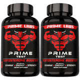 Prime Labs Prime Test frente del empaque mostrando suplemento y beneficio de confianza