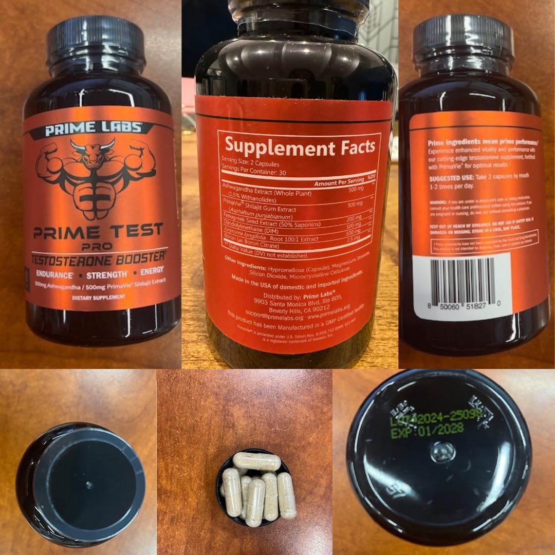 Prime Labs lifestyle botella sobre mesa junto a accesorios de entrenamiento