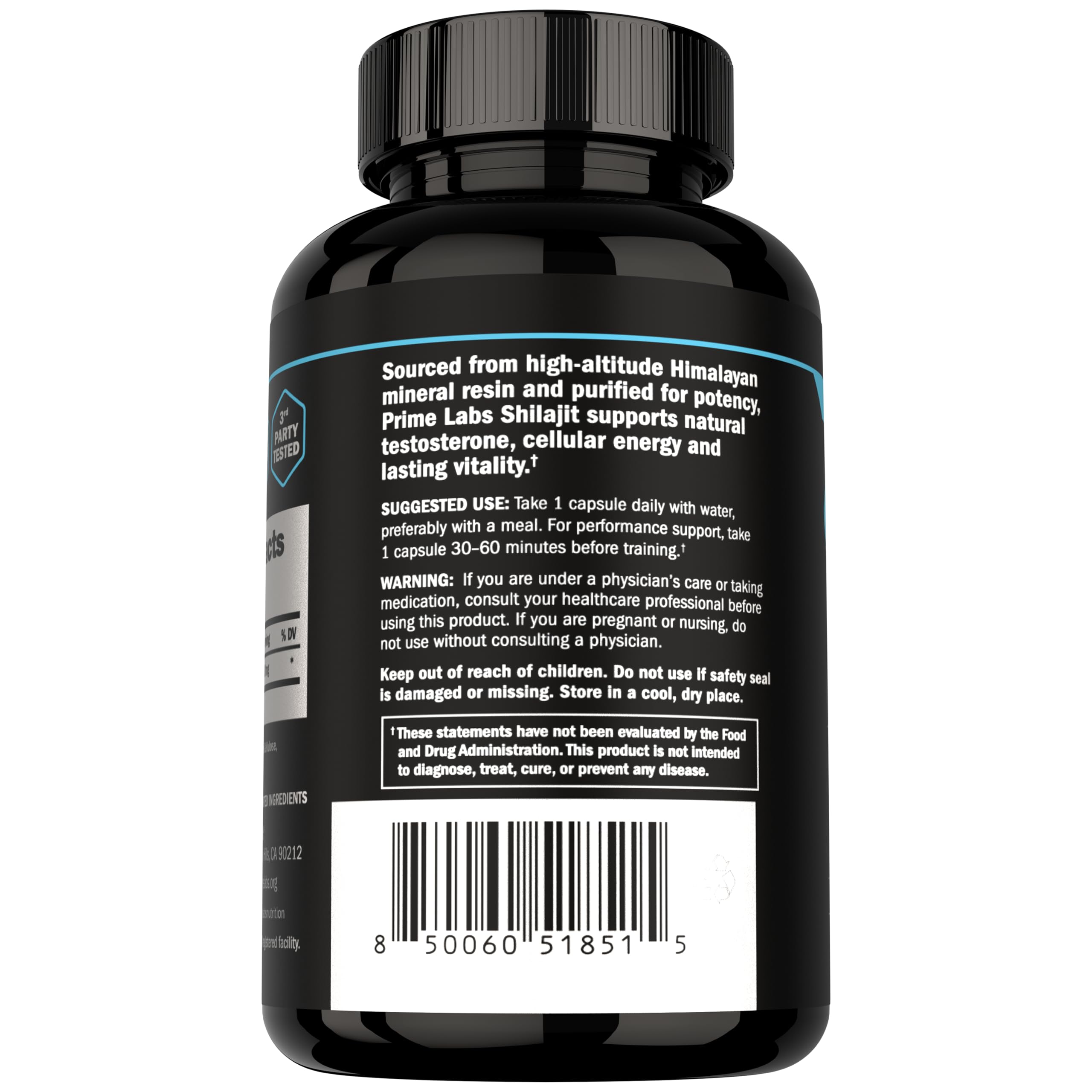 Prime Labs minerales traza presentes en el extracto, enfoque cercano