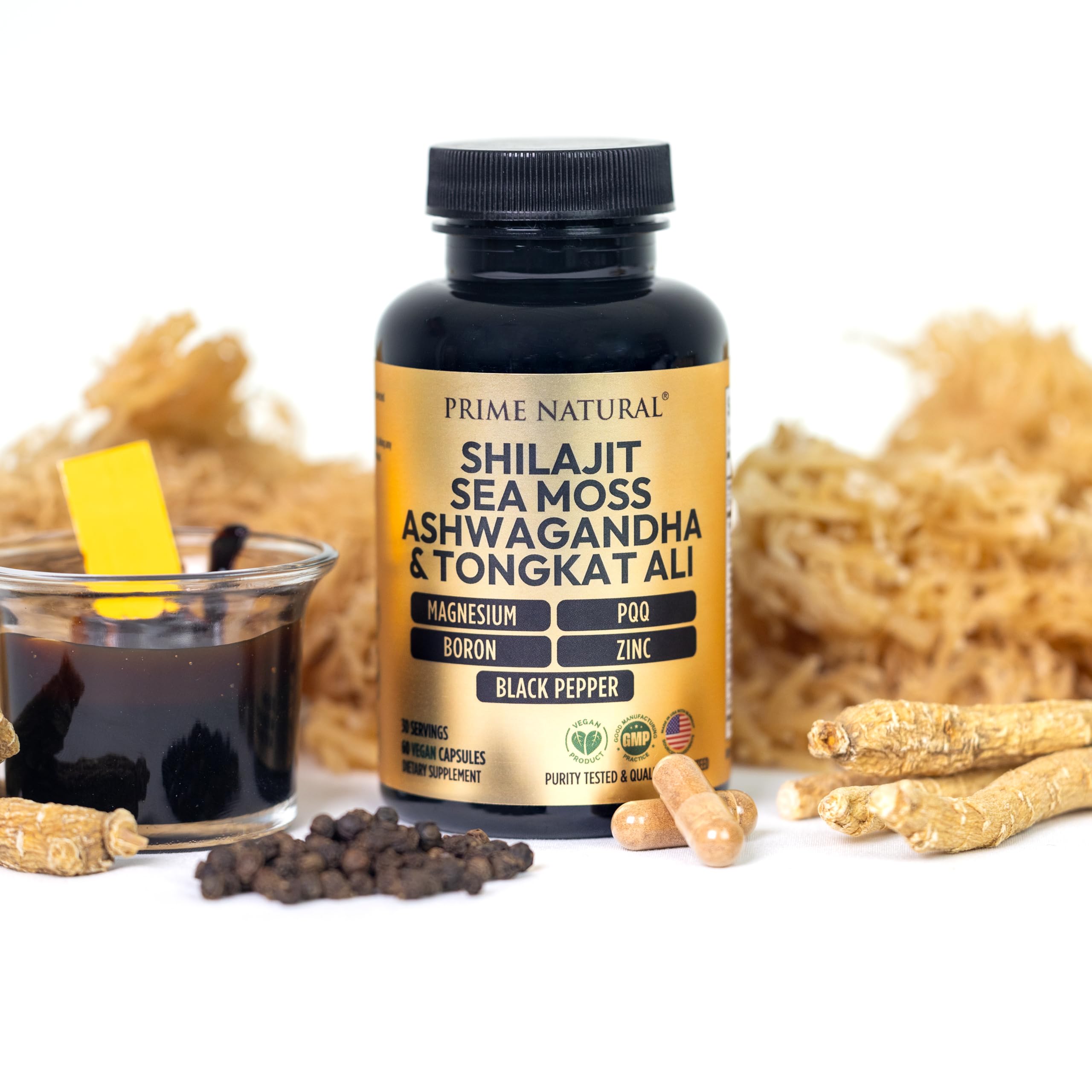 PRIME NATURAL cápsula abierta con polvo para ver la formulación