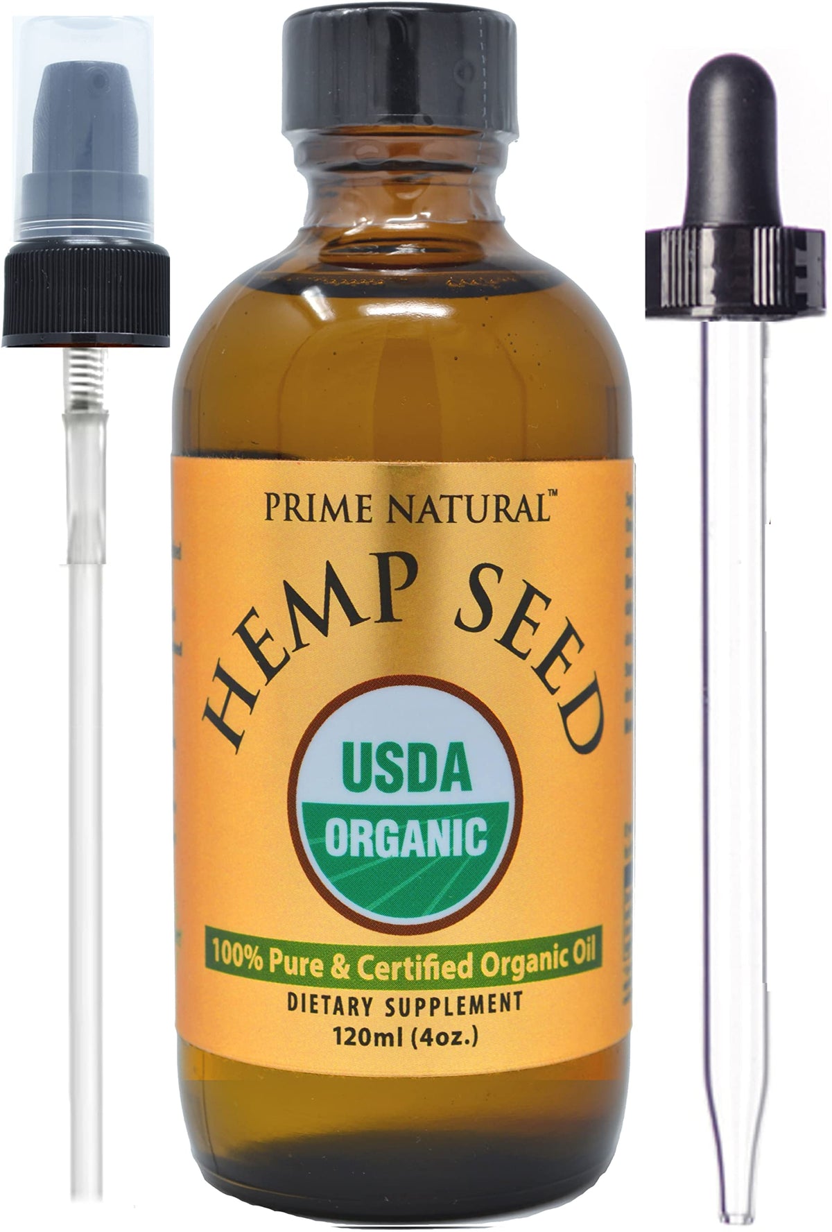 PRIME NATURAL frasco ámbar 120 ml con etiqueta, protege nutrientes