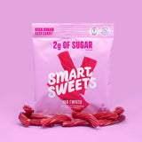 PRIME NUTRITION cuatro bolsas Smart Sweets RED Twists listas para llevar y compartir