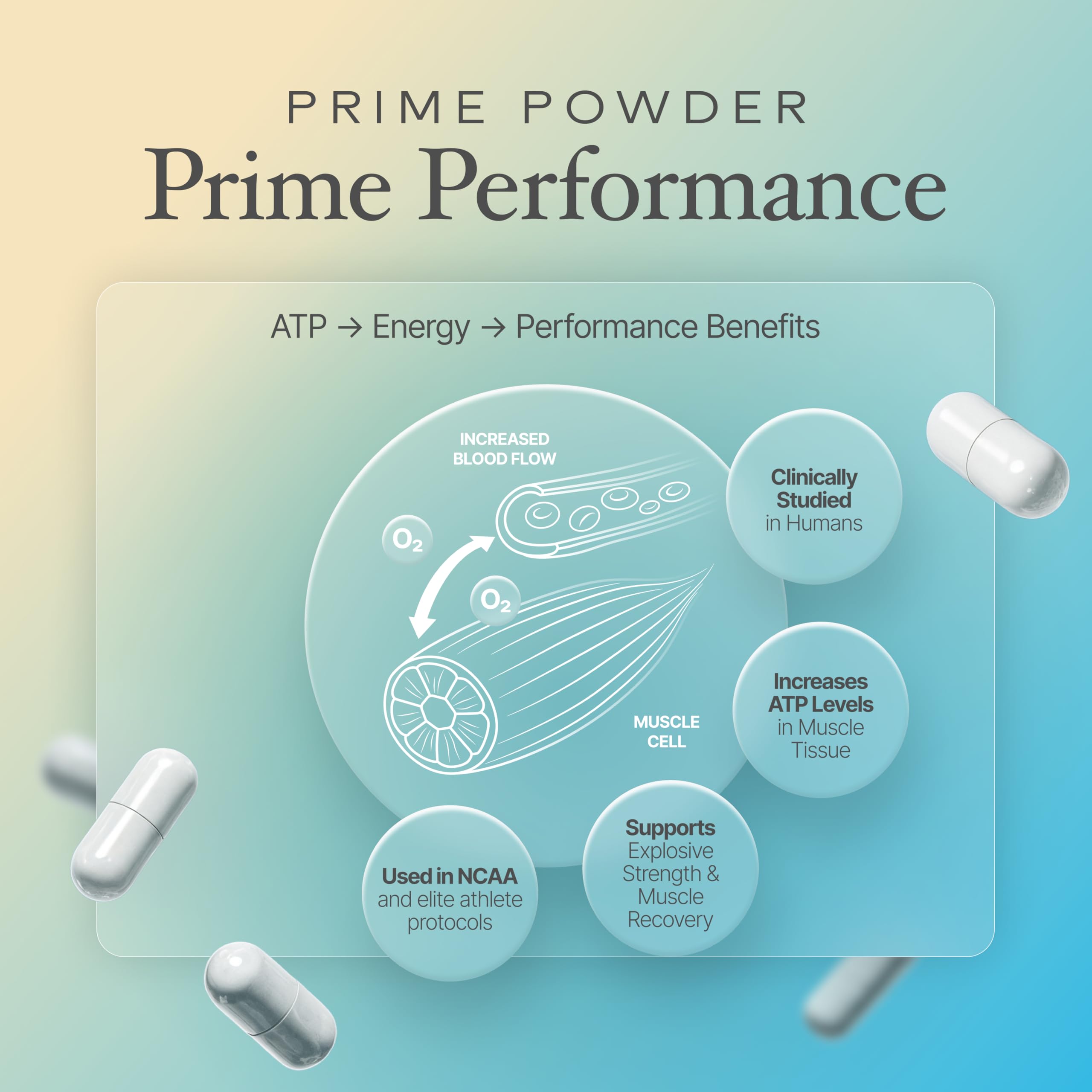 Prime Powders etiqueta del envase indicando dosis y patente