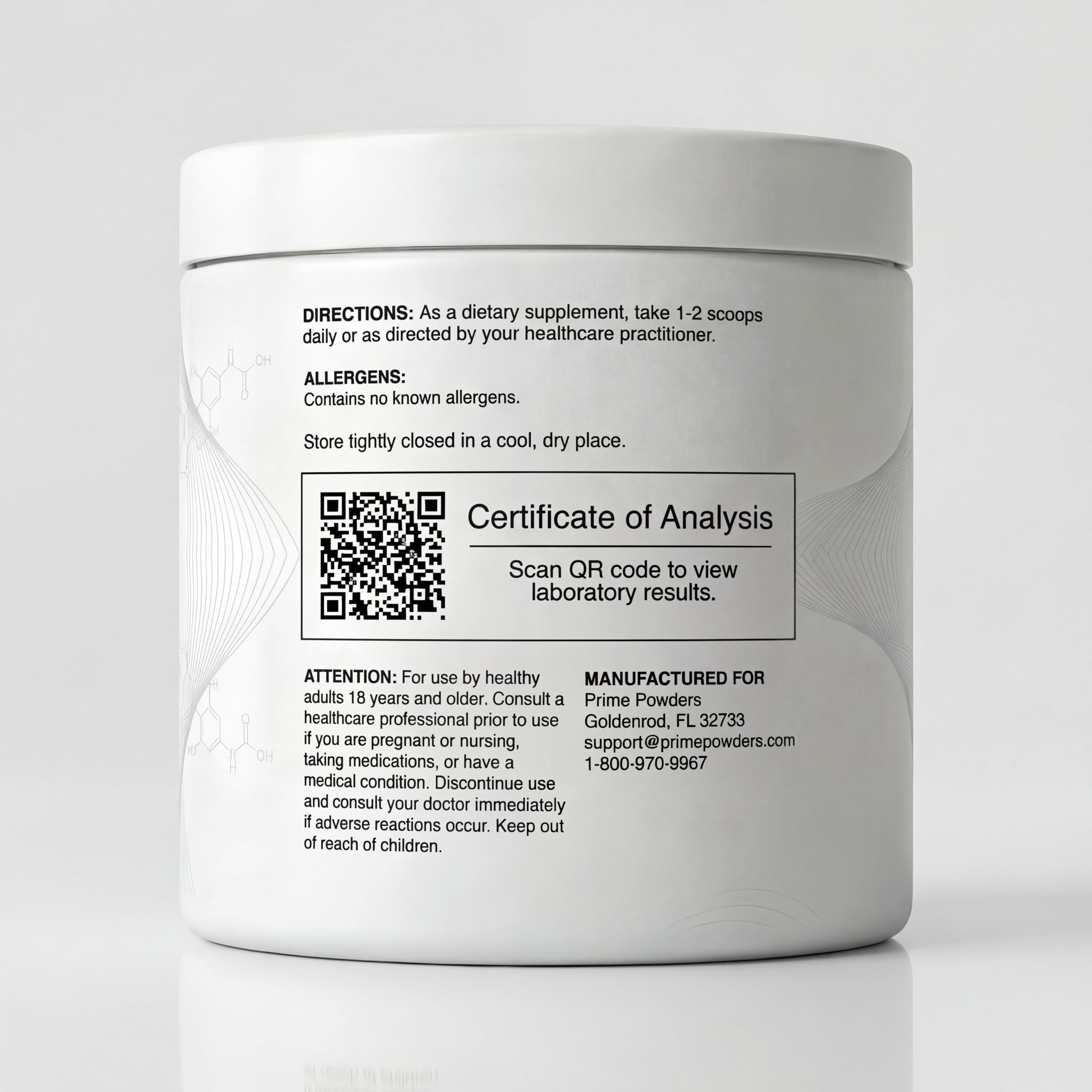 Prime Powders polvo en uso sublingual demostrando rápida disolución