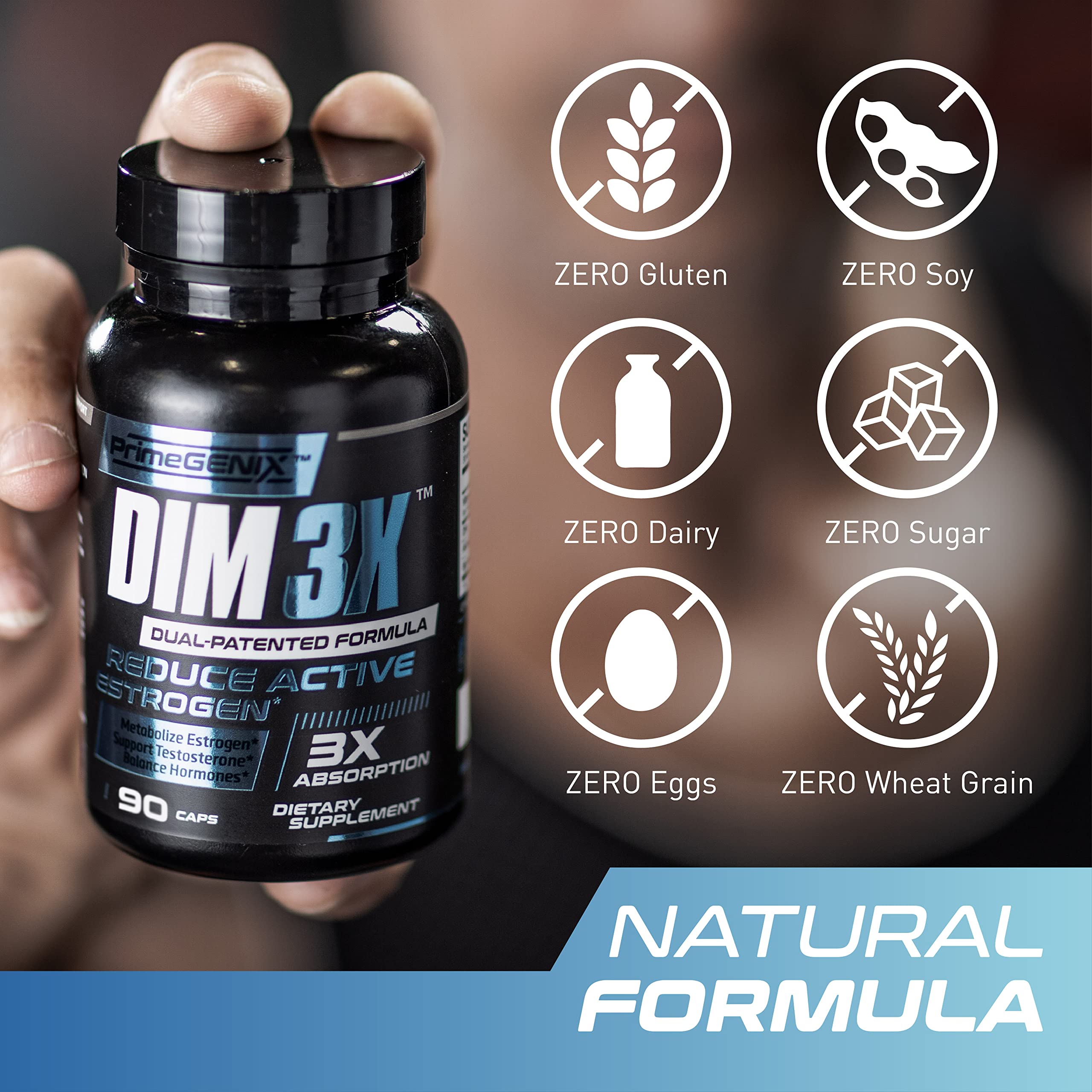 PrimeGENIX frasco en manos comparando tamaño y dosis prácticas