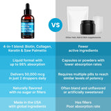 PrimeMD comparación de tamaño junto a una mano para referencia de 2 fl oz