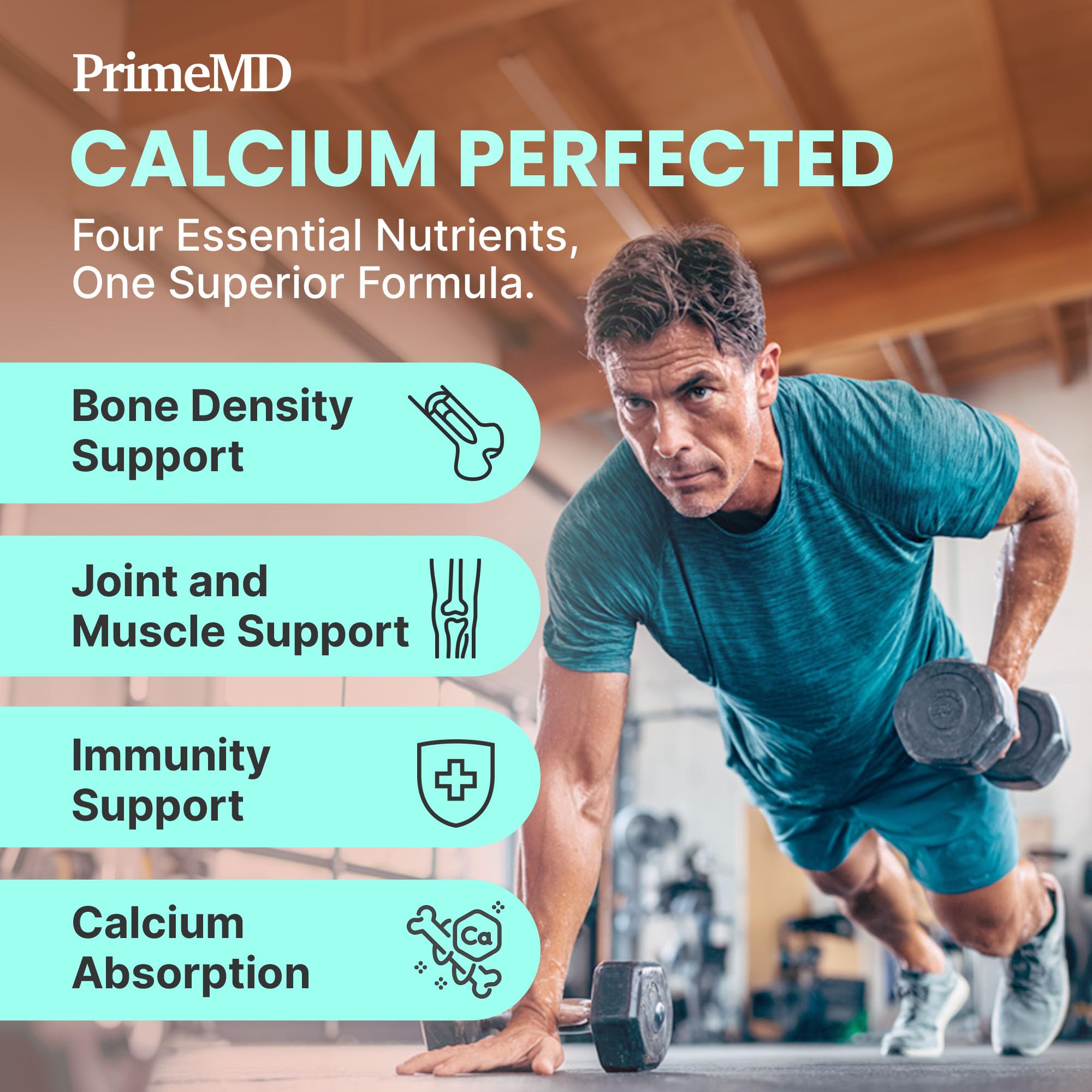 PrimeMD ilustración de ingredientes que muestra calcio D3 K2 B12