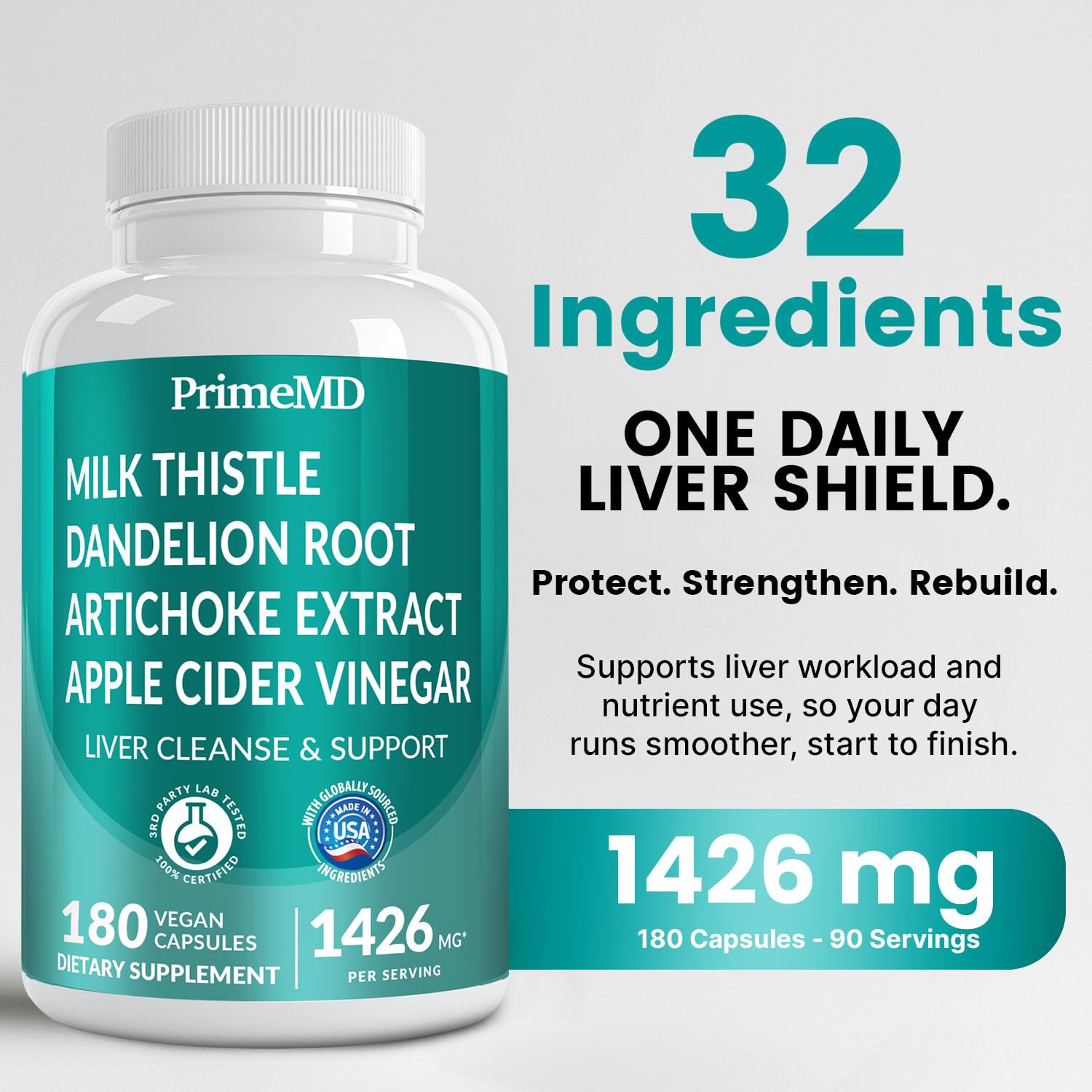 PrimeMD detalle de la etiqueta con lista de ingredientes clave