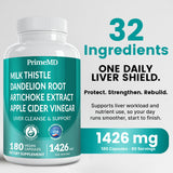 PrimeMD detalle de la etiqueta con lista de ingredientes clave