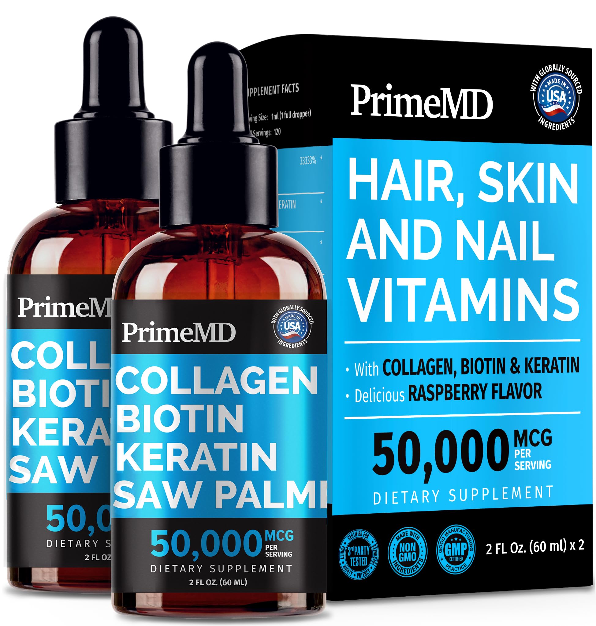 PrimeMD vista frontal del empaque que muestra producto concentrado para belleza