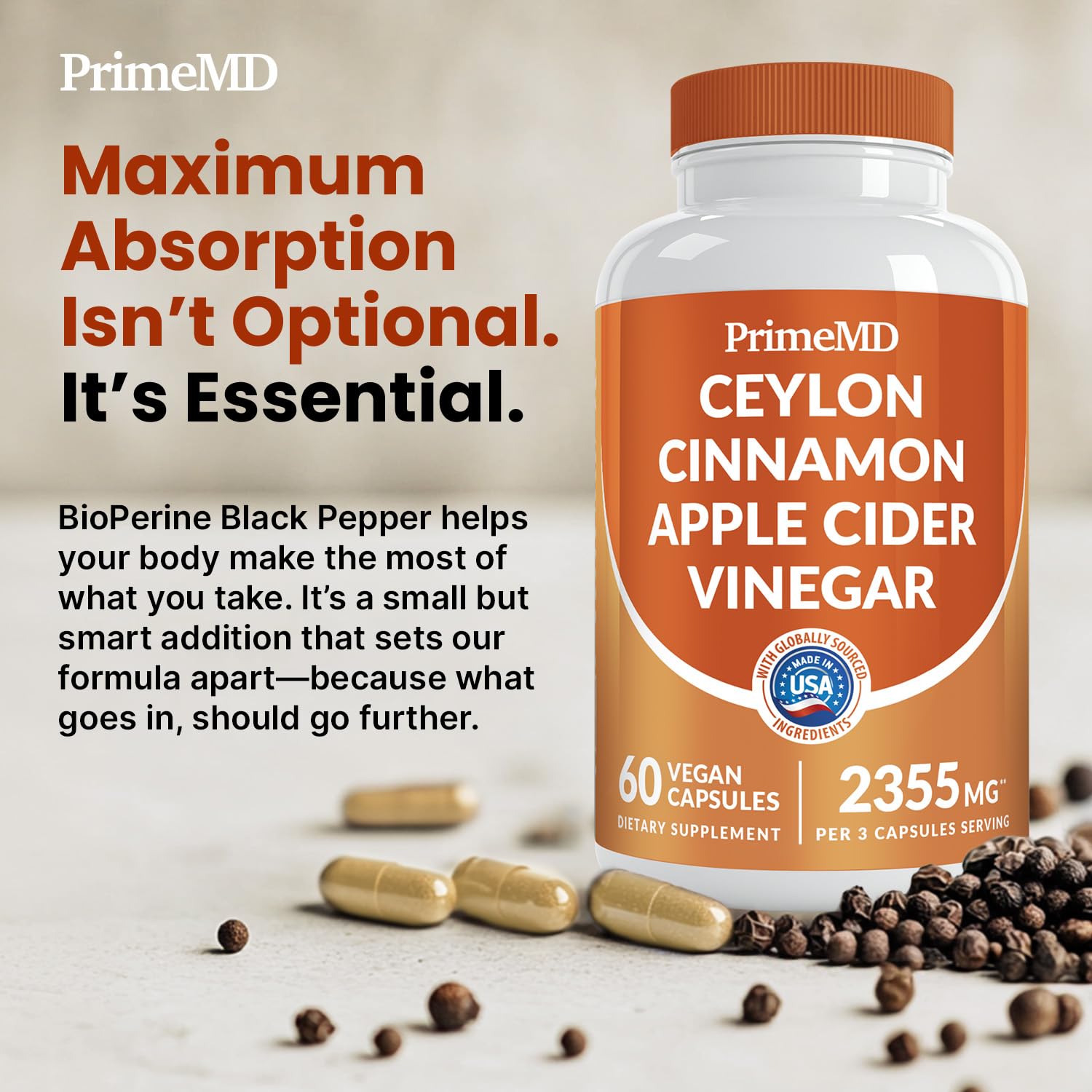 PrimeMD ingredientes naturales: canela de Ceilán y cúrcuma frescas