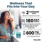 Envase PrimeMD junto a desayuno saludable para integración en rutina