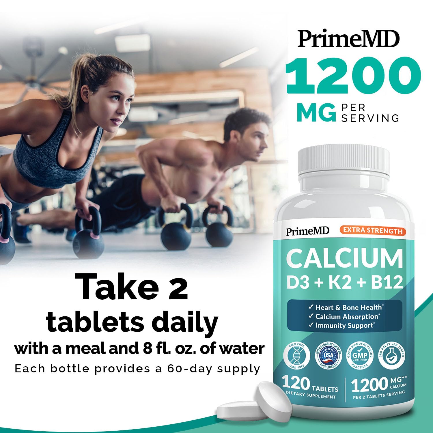 PrimeMD en mesa con frutas que sugiere integración en dieta diaria