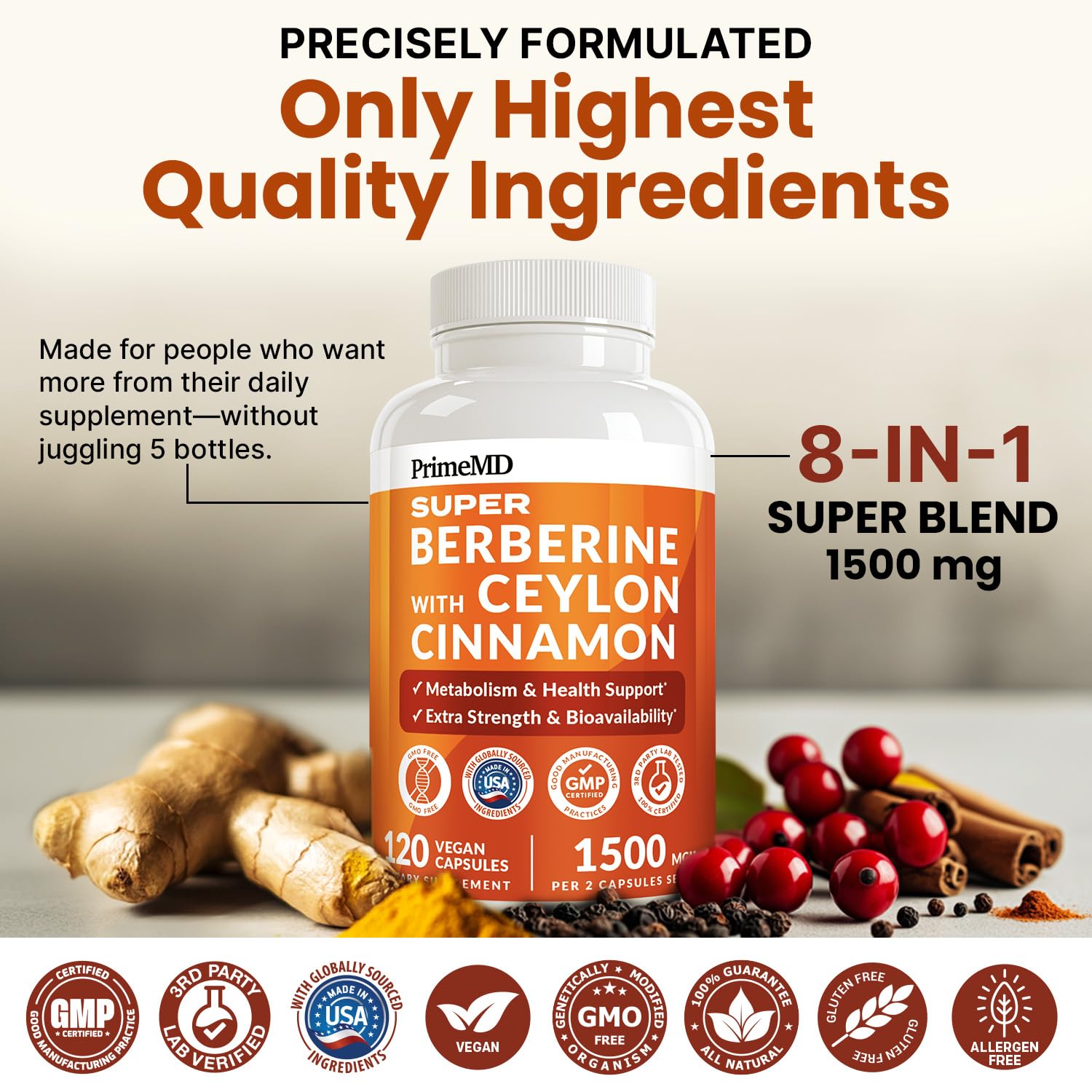 PrimeMD etiqueta nutricional en detalle mostrando dosis e ingredientes