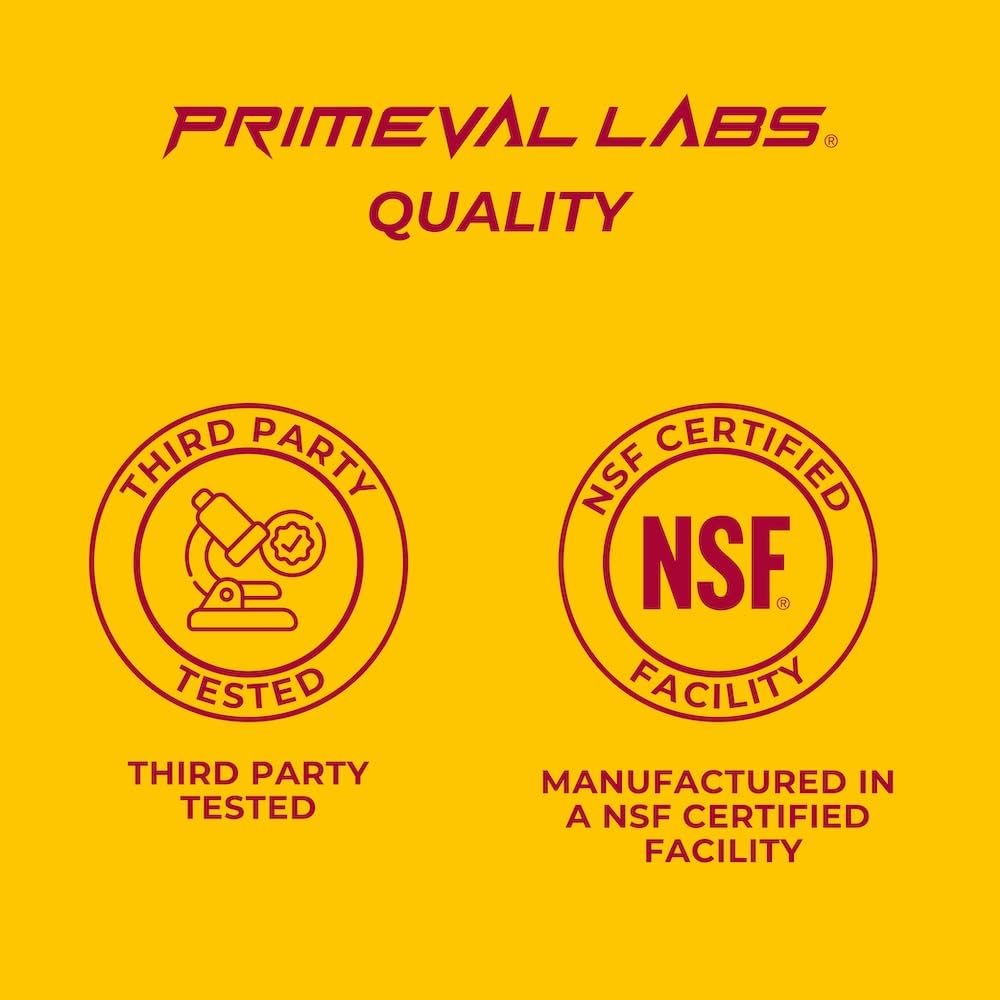 Primeval Labs etiqueta con certificación NSF destaca garantía de pureza