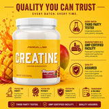 Primeval Labs creatina en uso mezclada en batido beneficio conveniencia postentreno