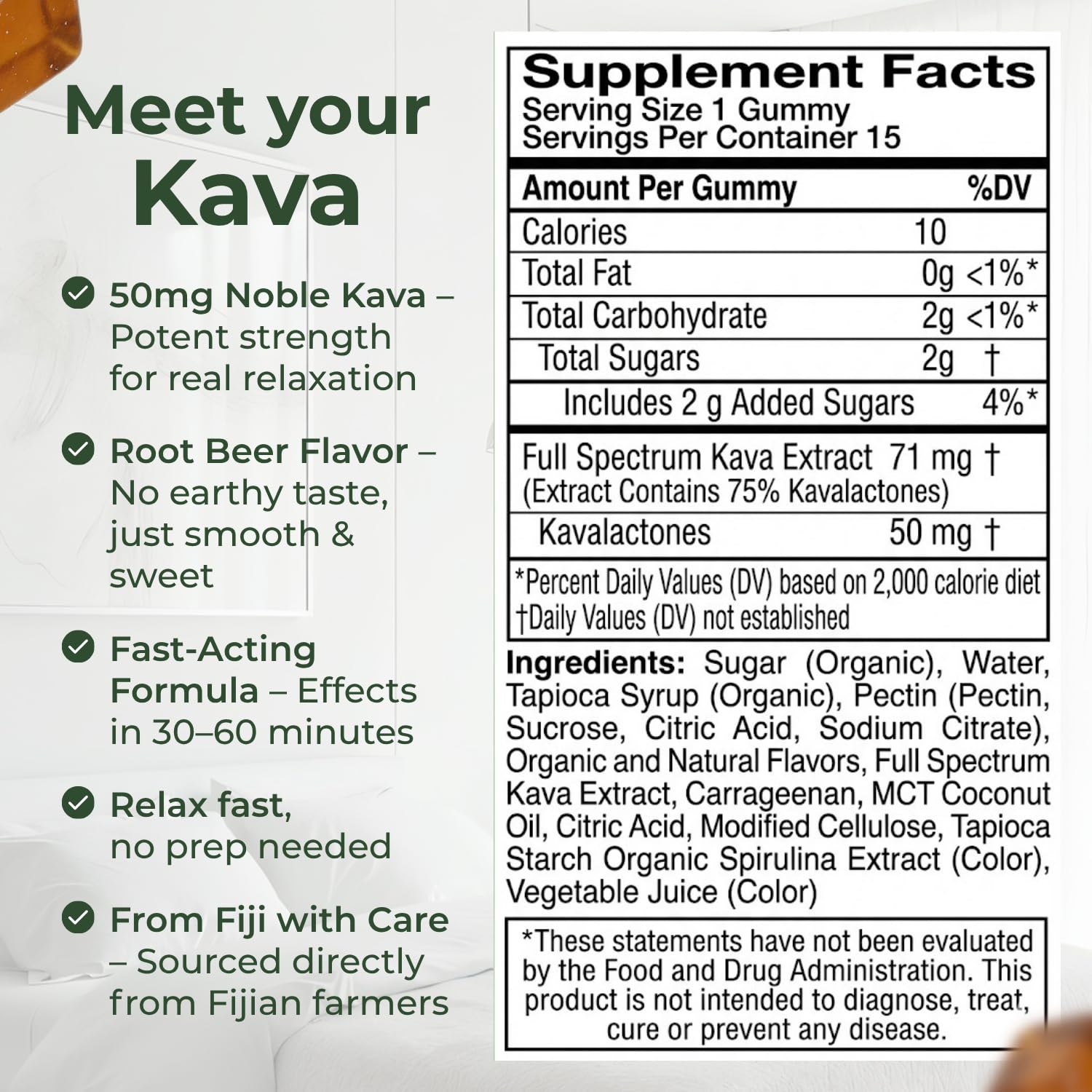 PRIMO KAVA gomita en mano indicando formato práctico y dosificación clara