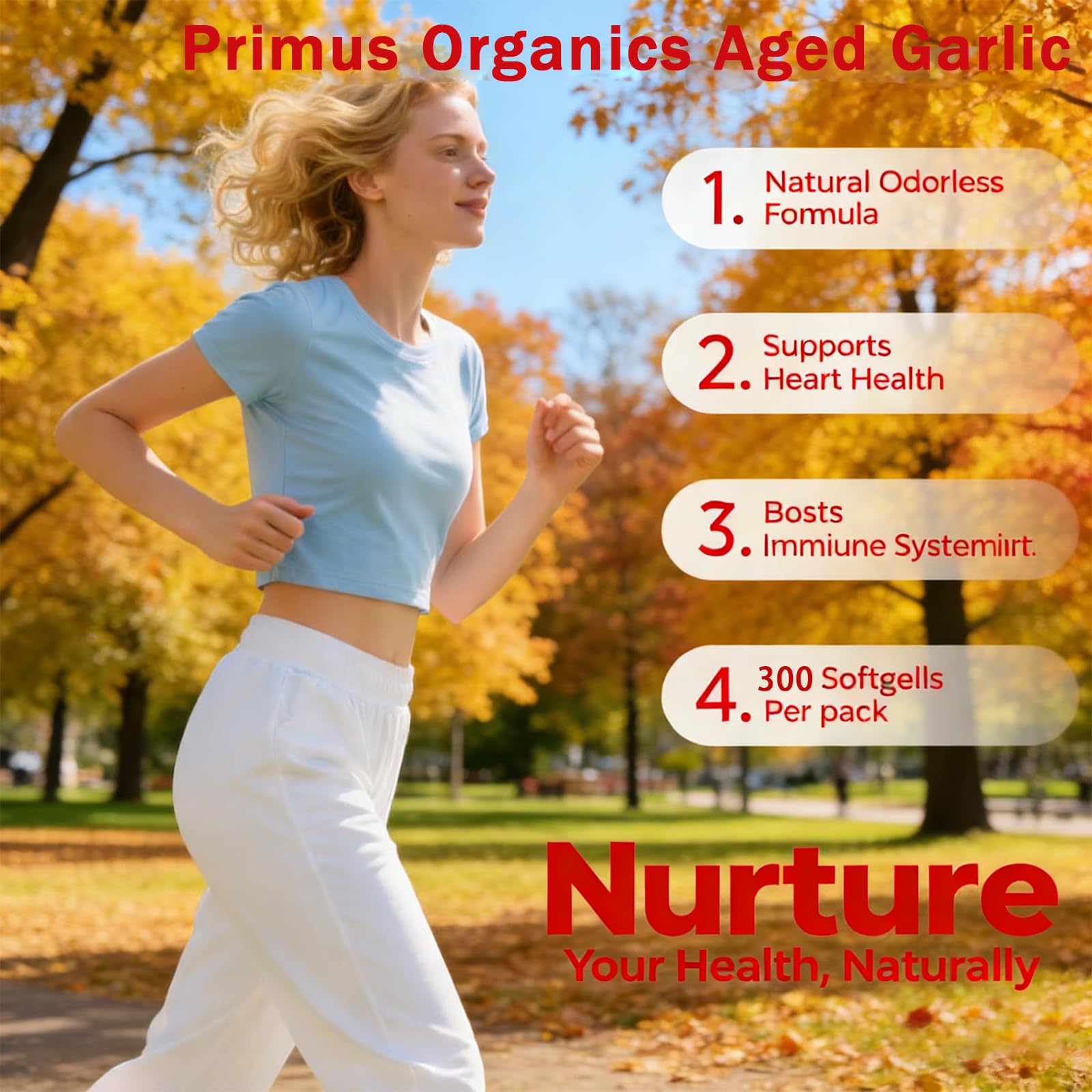 Primus Organics cápsula blanda en detalle, fácil de tragar y sin olor