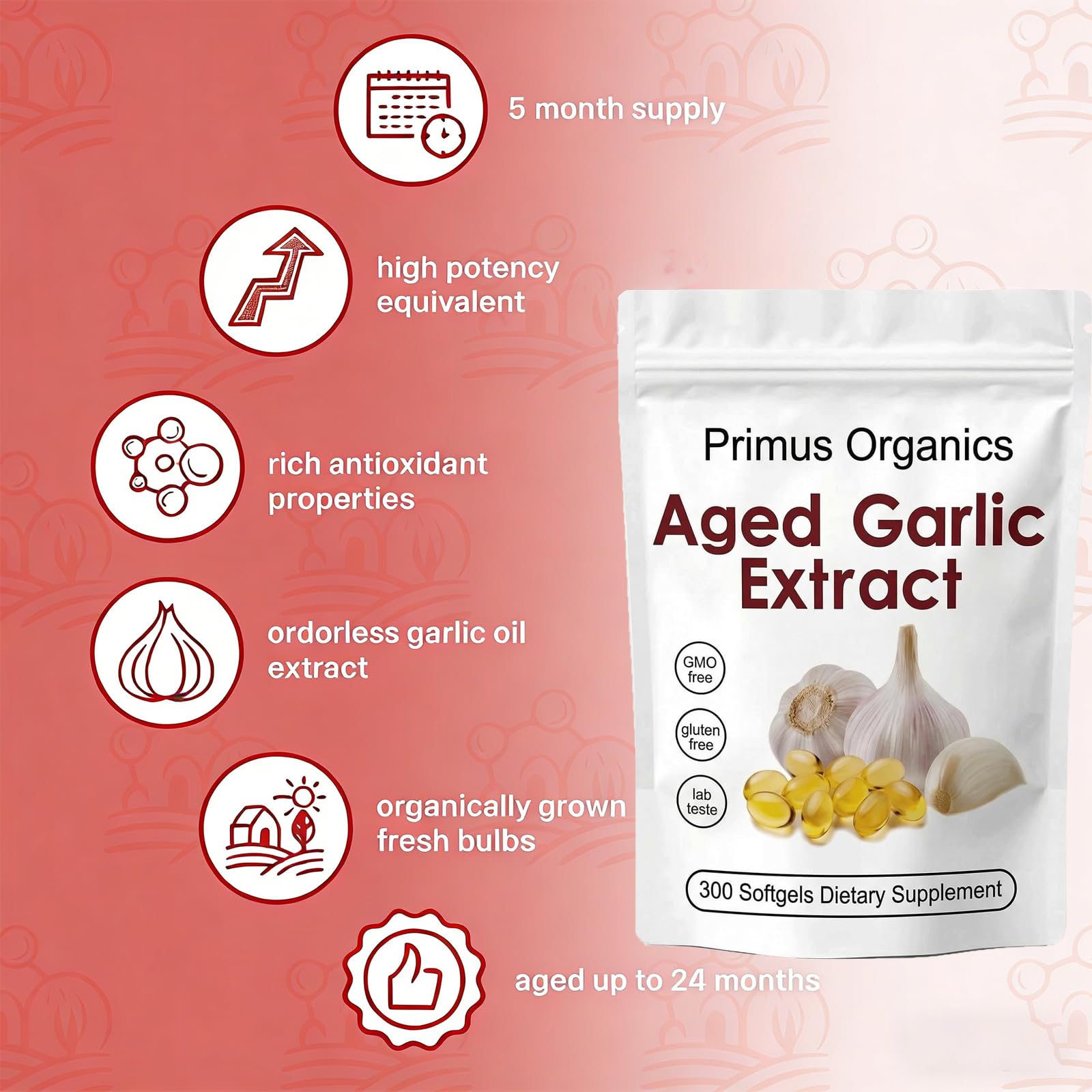 Primus Organics cápsula en mano junto a vaso para toma diaria sencilla