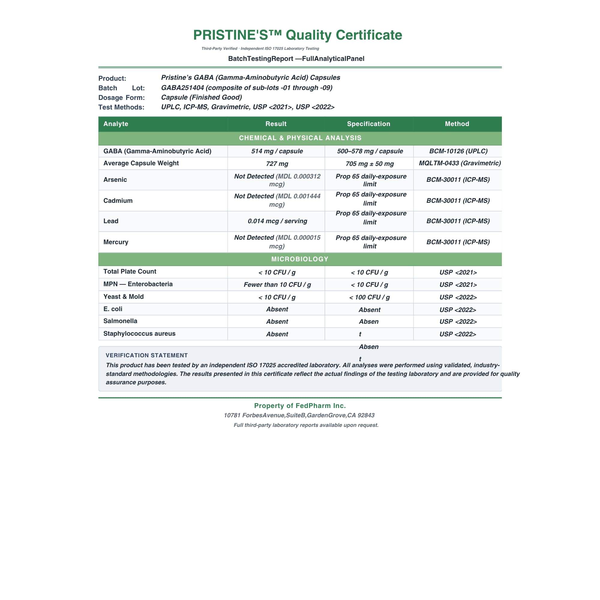 PRISTINE'S frasco abierto mostrando cápsulas y cantidad del envase