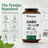 PRISTINE'S etiqueta con lista de ingredientes y enfoque en transparencia