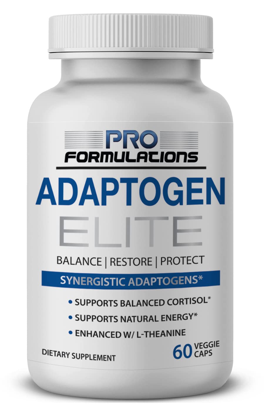 Pro Formulations MD frasco frontal mostrando etiqueta y beneficio de respaldo al estrés
