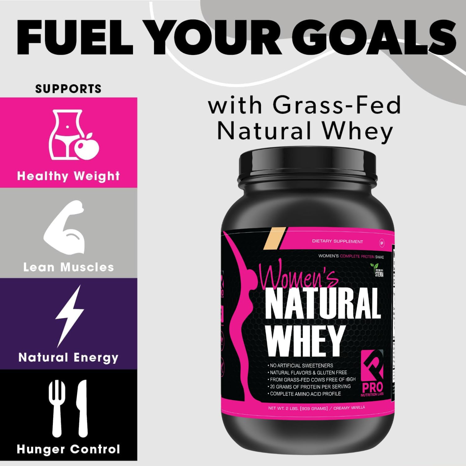 PRO NUTRITION LABS cuchara medida con polvo que facilita control porción
