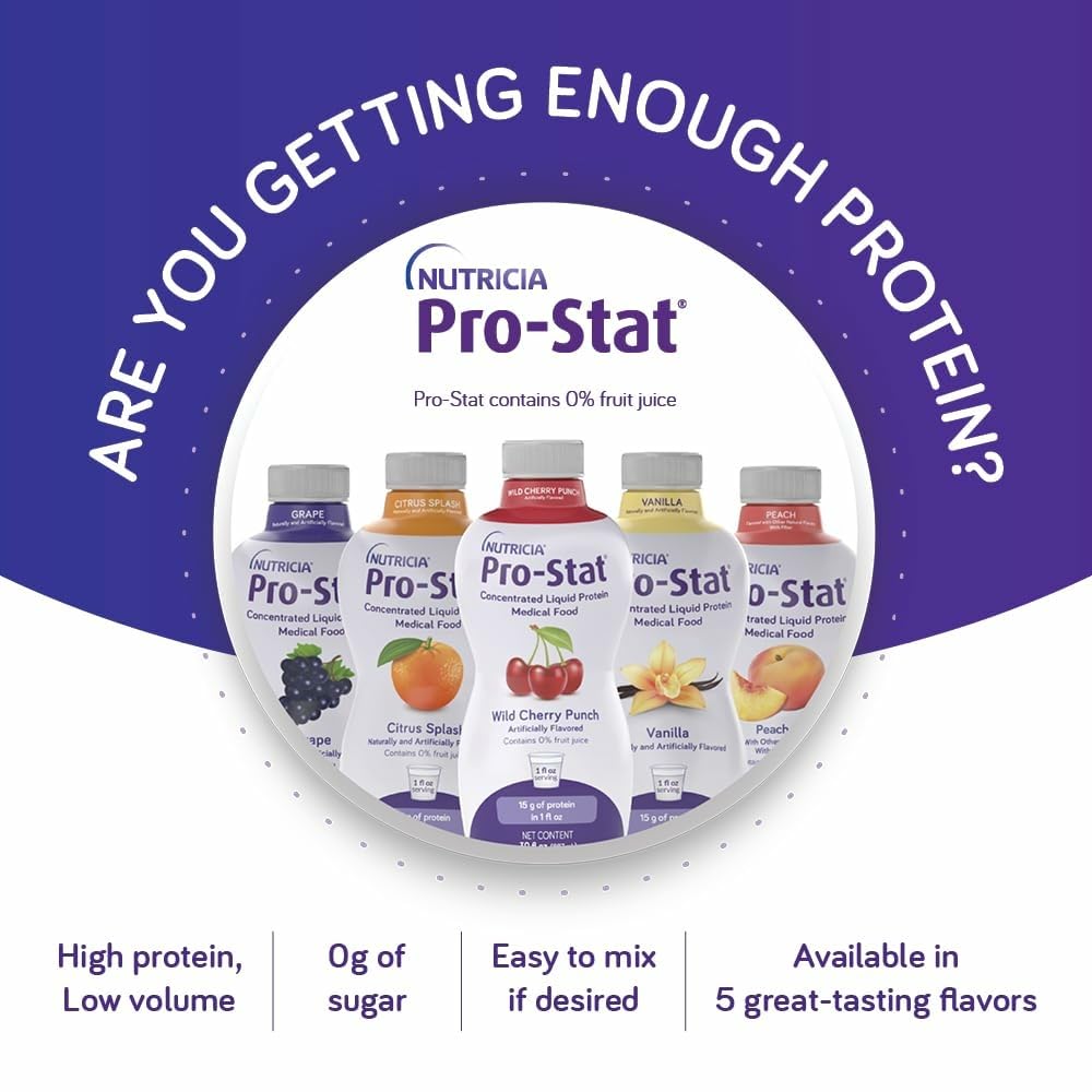 Escena de descanso con Pro-Stat en la mesita, Pro-Stat apoya nutrición concentrada